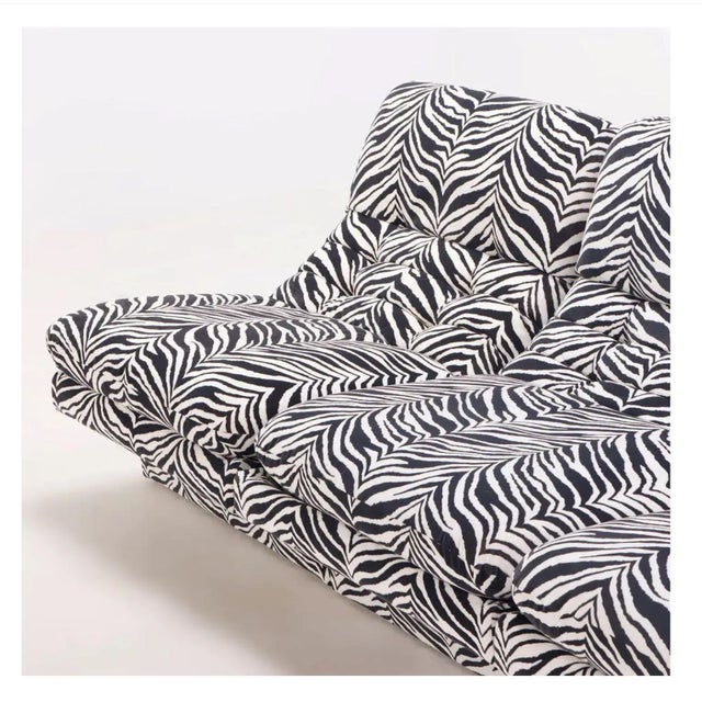 3-Piece Italian Modular Sofa in Zebra Print Upholstery, Circa 1970 For Sale - Image 4 of 5