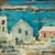 Textile Vintage Modernist Painting of a Bermuda Bayscape by Alfred Birdsey For Sale - Image 7 of 12