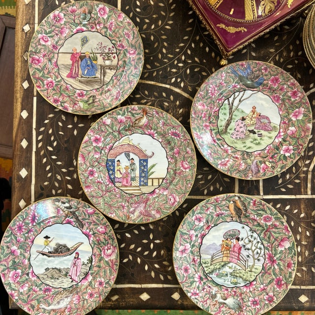 John Pouyat Limoges France Chinoiserie Plates Set of 12 Signed For Sale - Image 10 of 10