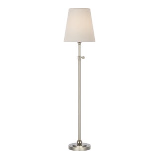 Thomas O'Brien by Visual Comfort Signature Bryant 27" Adjustable Cordless Table Lamp in Polished Nickel with Linen Shade For Sale