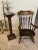 1960s 1960s Hand Made Nichols and Stone Solid Maple, Rocking Chair. High Back Floral Motif, Accented Throughout With Gold Tone Rings. For Sale - Image 5 of 12