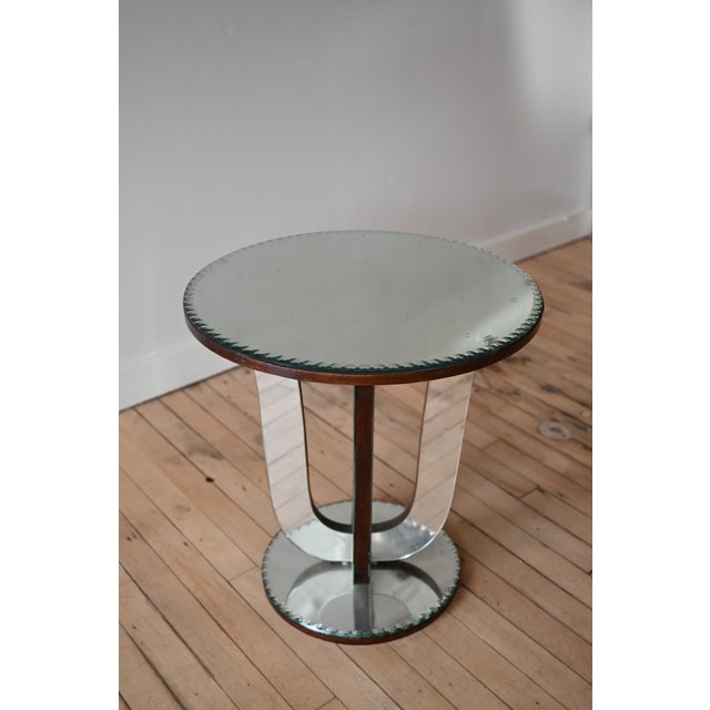 1930s French Tulip Form Mirrored Accent Table For Sale - Image 5 of 6