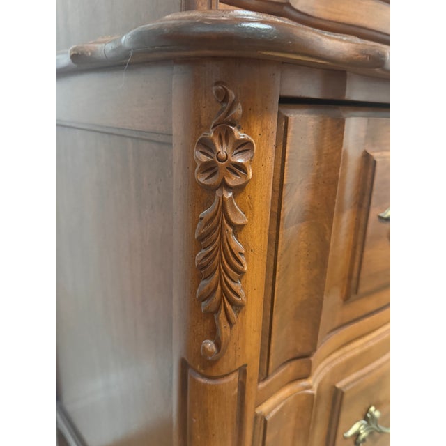 Wood French Provincial Tallboy Dresser Chest of Drawers, C. 1960s–1970s For Sale - Image 7 of 13