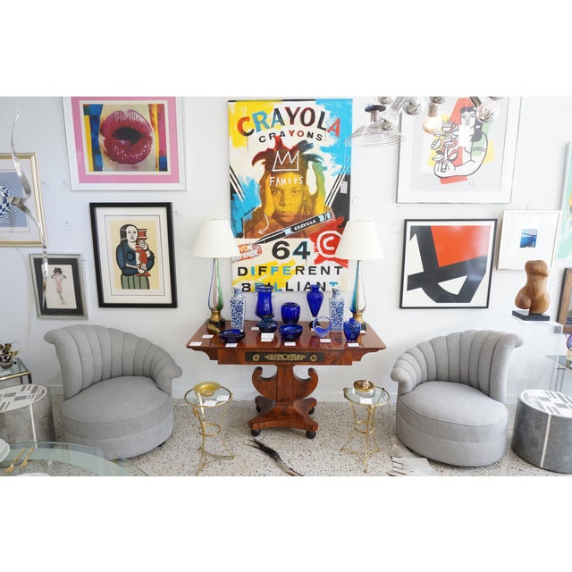 Gray 1930s Grosfeld House Club Chairs Art Deco Moderne Scroll-Back Newly Re-Upholstered - a Pair For Sale - Image 8 of 9