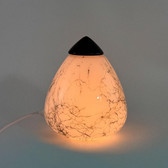 1980s Murano Glass Table Lamp with Black Tip, 1980s For Sale - Image 5 of 11