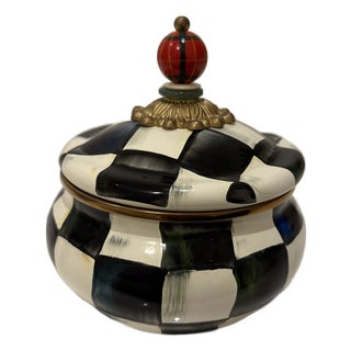 Mackenzie Childs Courtly Check Squashed Pot For Sale