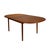 1980s Danish Modern Solid Teak Dining Table W/ Leaf, Oval Extension Table For Sale - Image 9 of 16