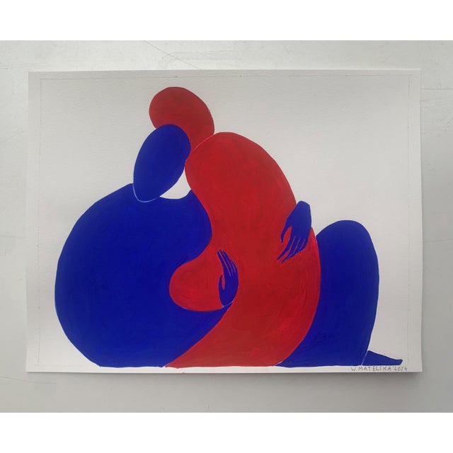 Early 21st Century Waleria Matelska, In Embrace XX, 2024, Acrylic on Paper For Sale - Image 5 of 6
