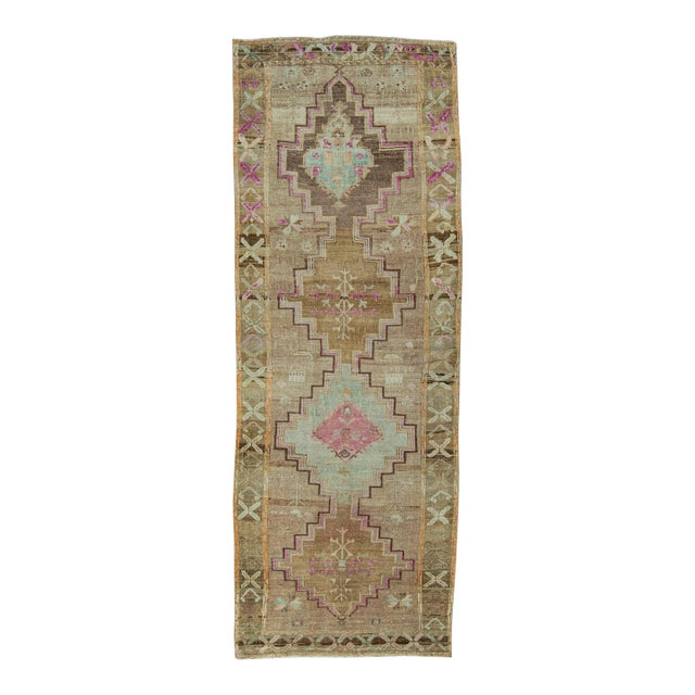 Turkish Vintage Rug 4'3" x 12' #20817 For Sale