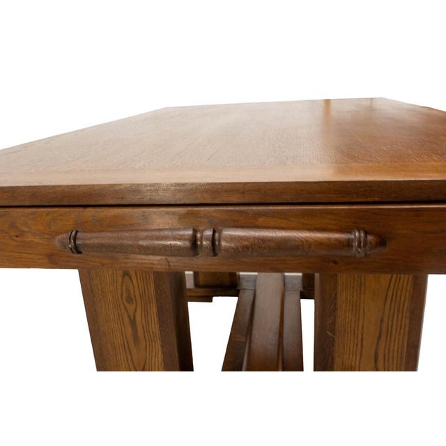 Mid-Century French Extending Oak Dining Table, 1940s For Sale - Image 6 of 16