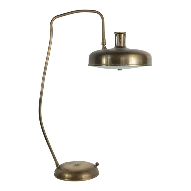 1960s Mid-Century Modern Italian Brass Desk Lamp For Sale
