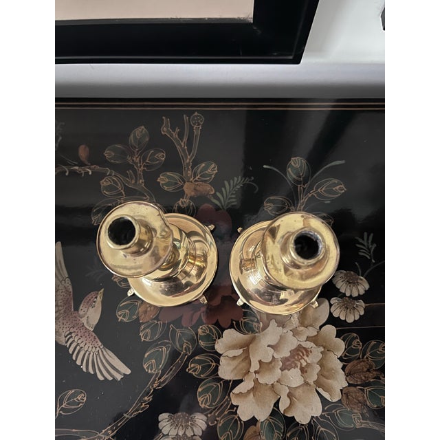 Mid 20th Century Nautical Brass Candlestick Holders-a Pair For Sale - Image 9 of 10