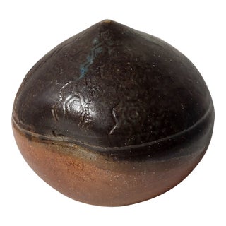 1990s Art Studio Hand Thrown Redware Salt Shaker For Sale