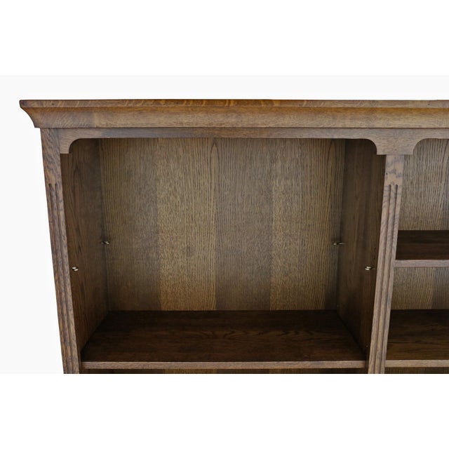 Wood Large Vintage 20th Century Adjustable Oak Open Bookcase, 1920s For Sale - Image 7 of 10
