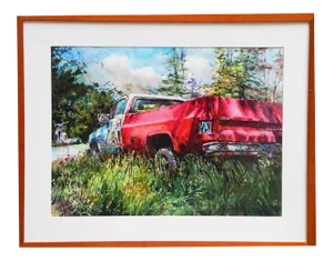 Ken Snyder "Red Chevy" Painting