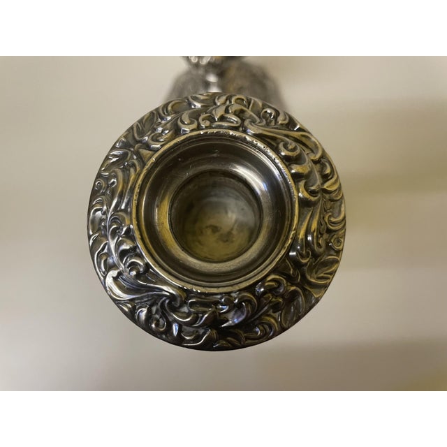 Vintage Gorham Baroque Revival Silver-Plated Candlesticks - A Pair For Sale In Boston - Image 6 of 14