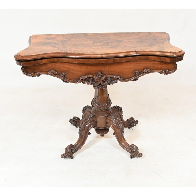 Victorian Walnut Card Table, 1860s For Sale - Image 12 of 12