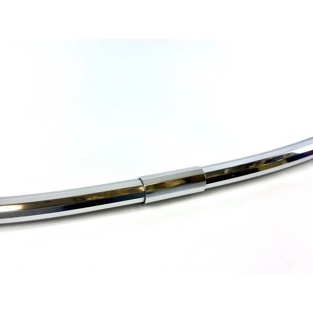 Mid-Century Modern German Nickel-Plated Eliptical Wall Crystal Mirror from Planilux, 1973 For Sale - Image 4 of 7