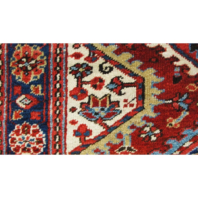 Early 20th Century Persian Heriz Rug-3'8" X 4'8" For Sale - Image 4 of 9