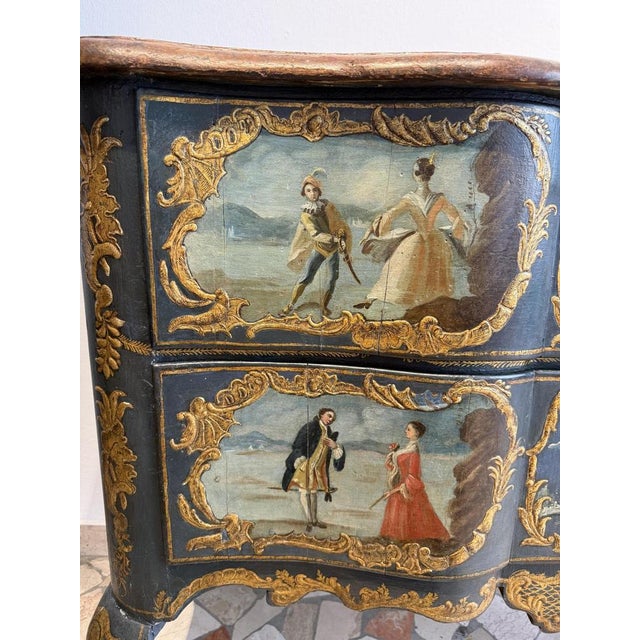 Carved, Lacquered and Painted Chest of Drawers, Sicily, 1700s For Sale - Image 9 of 18