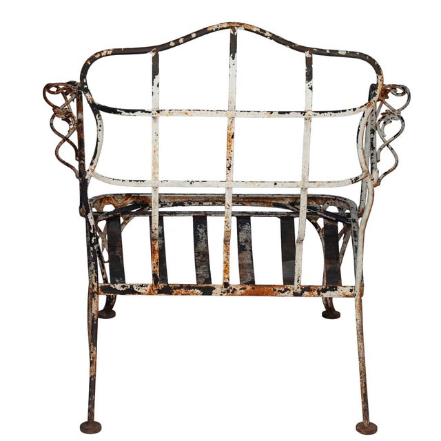 1920s Vintage Rustic Patina Garden Chair For Sale - Image 5 of 9
