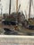 Eggshell Late 19th Century Oil "Leeboard Barges" by Edward De Looz-Block For Sale - Image 8 of 9