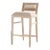 Counter Stool in Bleached Solid Walnut With Leather and Fabric Upholstered Seat For Sale