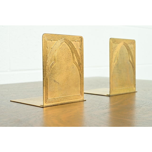 Tiffany Studios New York Graduate Pattern Bronze Doré Bookends, Circa 1910 For Sale - Image 13 of 13