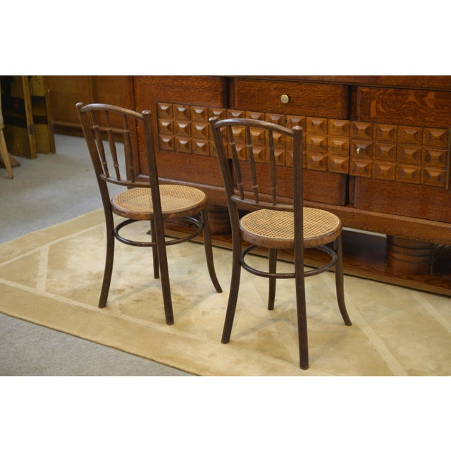 1930s Bentwood Bistro Chairs from Fischel, 1930s, Set of 2 For Sale - Image 5 of 7
