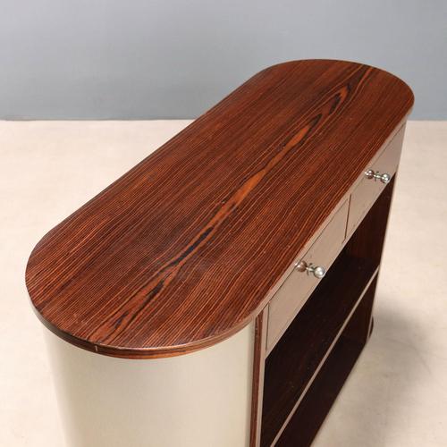 Vintage Console Table in Aluminium and Exotic Wood, 1970s For Sale - Image 9 of 11