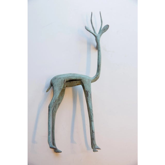 Old New House Vintage African Left Facing Brightly Oxidized Gazelle For Sale - Image 4 of 7