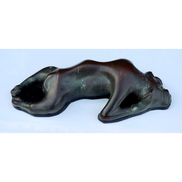 Colin Webster Watson, Large Bronze Modernist Biomorphic Sculpture Sleeping Dog Colin Webster Watson, 1973 For Sale - Image 12 of 18