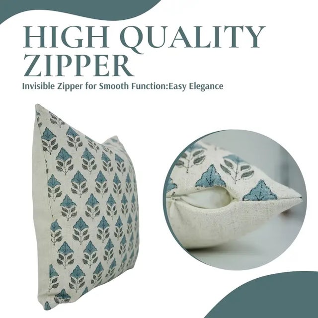 The Mayur cushion cover features a striking hand block print that celebrates India's national bird with elegance and...