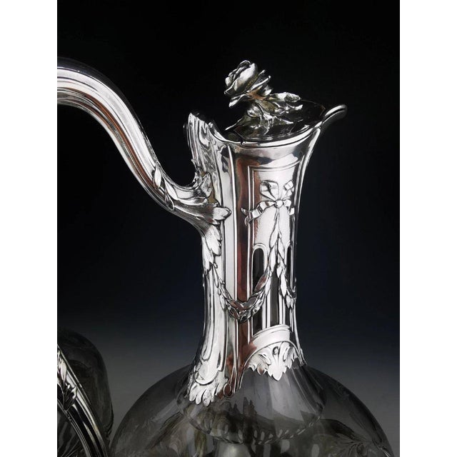 Silver 950 and Crystal Ewers from Puiforcat, Set of 2 For Sale - Image 9 of 13
