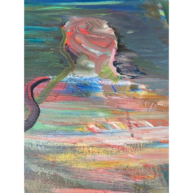 Vintage Warren Fischer figurative abstract painting on linen canvas. Offered for sale is a figurative abstract painting on...
