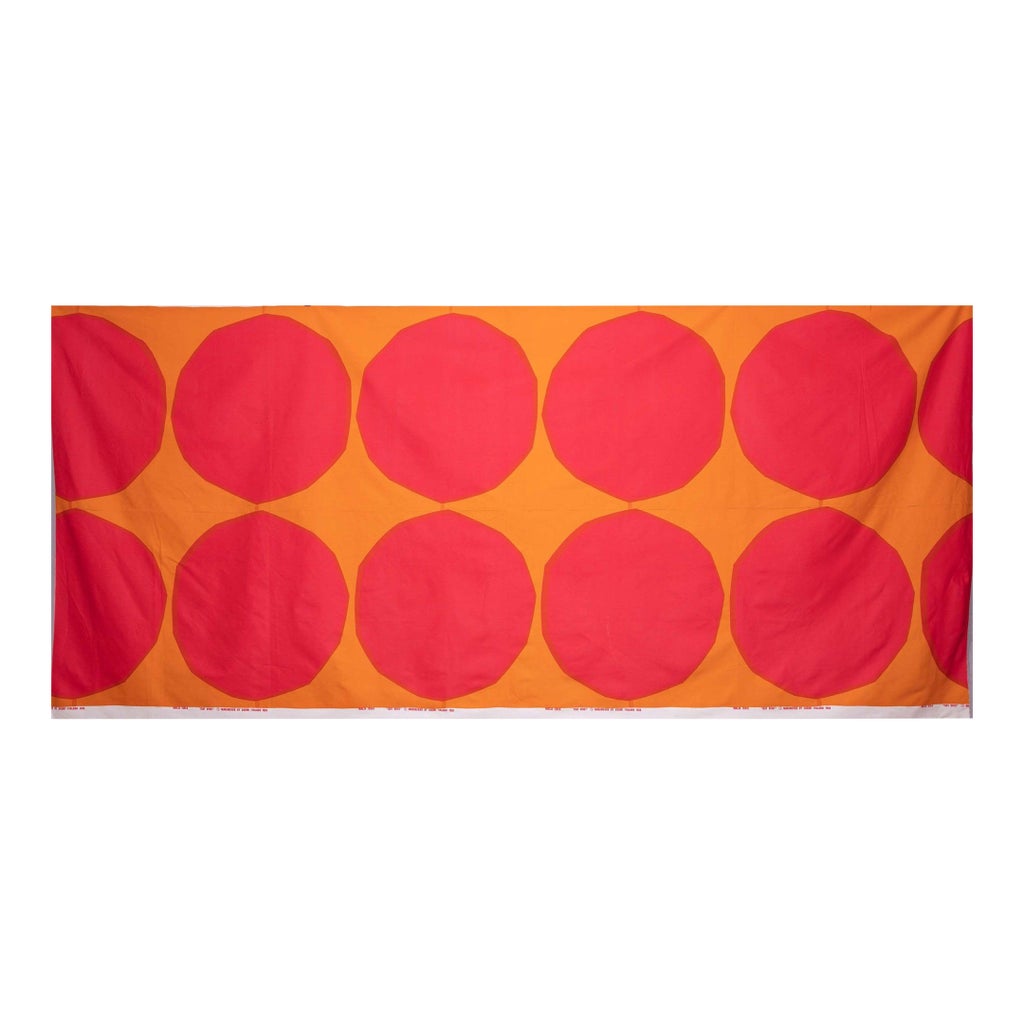 1959 Marimekko Fabric 'Isot Kivet' Pink & Orange Print - 9.75' L X