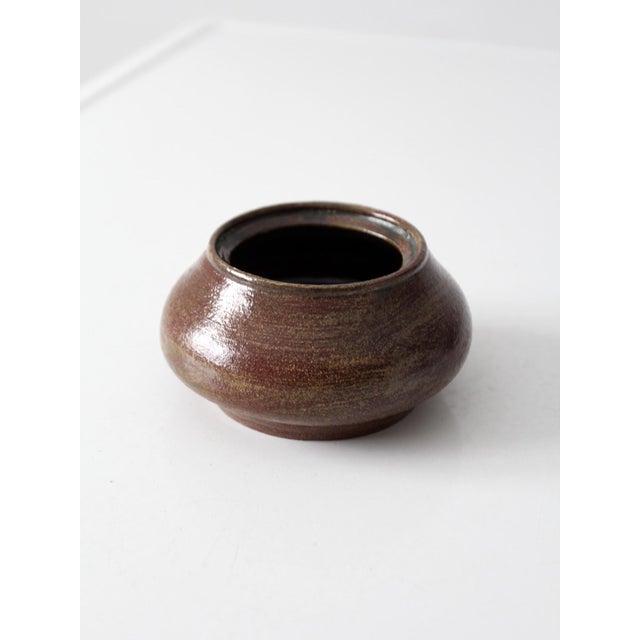 Late 20th Century Vintage Handmade Studio Pottery Vase For Sale - Image 5 of 9