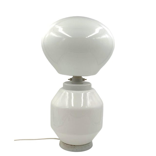 Space Age White Glass Table Lamp, 1970s For Sale - Image 10 of 16