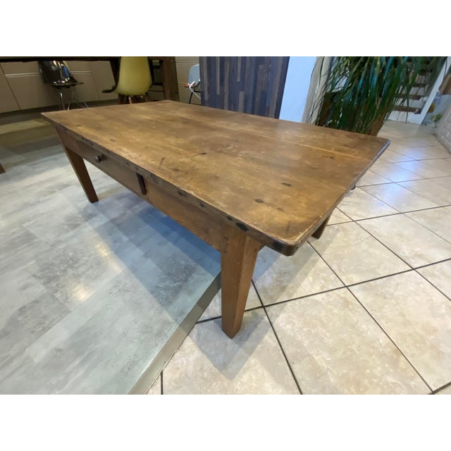 Rustic Farmhouse Coffee Table in Oak, 1930 For Sale - Image 12 of 18