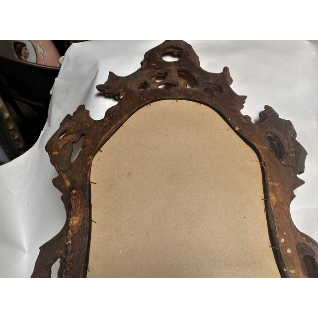 19th Century Rococo Italian Venetian Orange Gold Gilt Carved Wood Mirror For Sale - Image 10 of 12