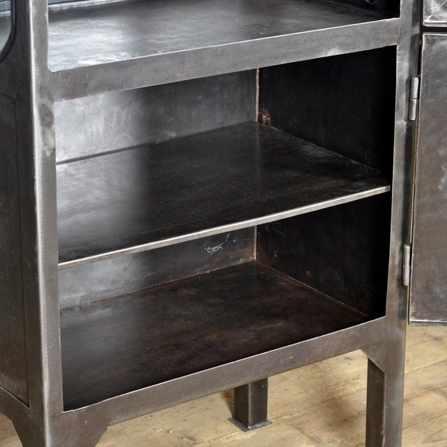 1970s Vintage Iron and Glass Display Cabinet, 1970s For Sale - Image 5 of 11