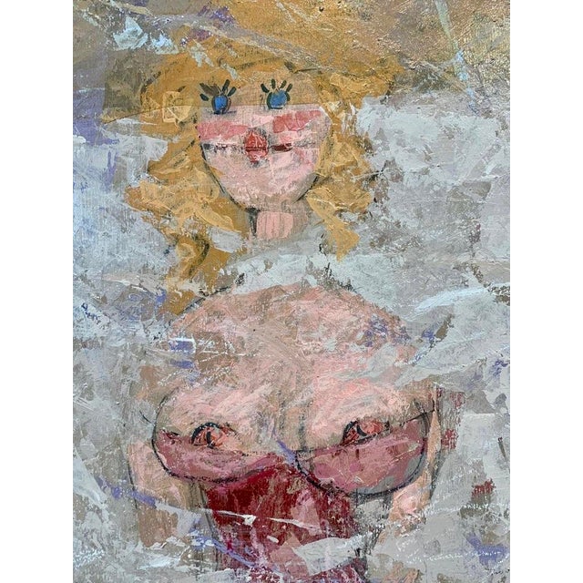 Contemporary Giampaolo Talani "Women on the Wall" Oil on Board, Large Figurative Work, Tuscan Coastal Art, Contemporary Art by Italian Master For Sale - Image 3 of 12