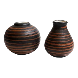Vintage Signed Studio Pottery Bud Vases by Gotek - Colonia Tovar, Set of 2