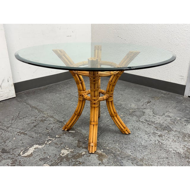 Boho Chic Vintage David Francis Bamboo Dining Table For Sale - Image 3 of 12