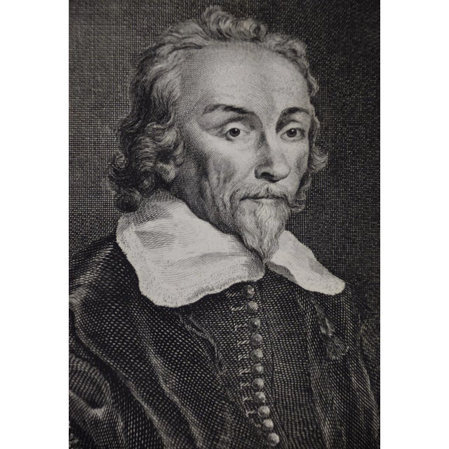 18th C. Portrait of William Harvey, MD Known for 17th C. Circulatory System Discoveries, 1739 For Sale - Image 4 of 6