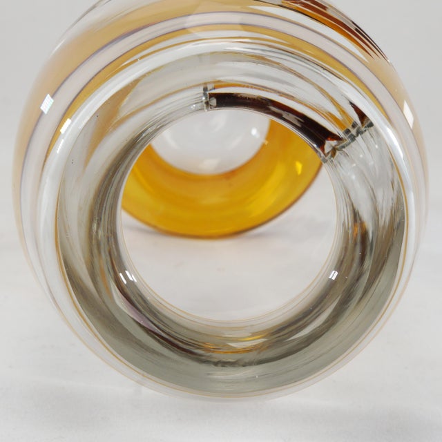 Mid Century Scandinavian Cut Glass Pedestal Vase For Sale - Image 10 of 10