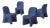 Dalila Blue Armless Outdoor Chairs by Gaetano Pesce for Cassina, Set of 4 For Sale
