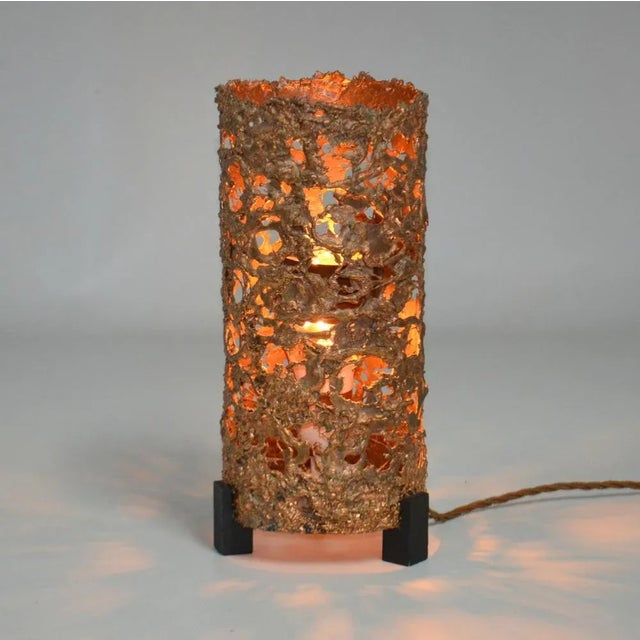 Relief Copper Table Lamp by Aimo Tukiainen Finland, 1970s For Sale - Image 6 of 9