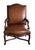 Wood Pair Large French Regence Style Beechwood Leather Arm Chairs/Fauteuils For Sale - Image 7 of 10