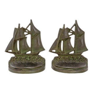 Pair of Ocean Voyage Bradley and Hubbard Ship Bookends Circa 1927 For Sale